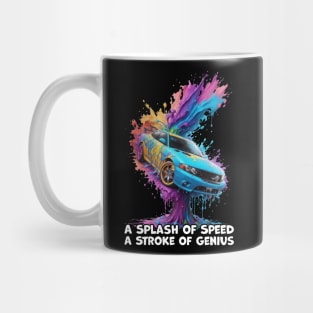 A Splash of Speed: Fantastical Sports Car in Vibrant Paint Mug